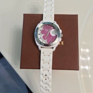 COPY - Coach Poppy Silicon white silver watch
